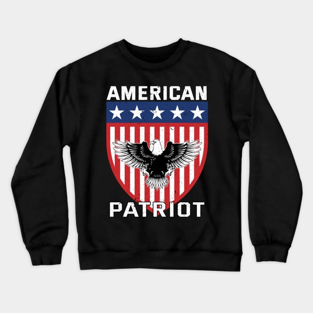 American Patriot Flag Crewneck Sweatshirt by koolteas